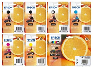 Genuine Epson 33XL, Orange Ink Cartridges,  XP-530, XP-630, XP-635, XP-830, LOT - Picture 1 of 16