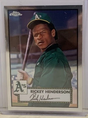2021 Topps Chrome Platinum Anniversary RICKEY HENDERSON  #501 OAKLAND ATHLETICS - Image 1 of 2