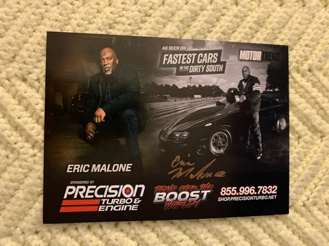 Eric Malone Signed Promo Card 2021 PRI Trade Show Fast Cars In The Dirty South Cover