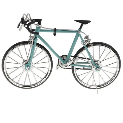 1/10 Metal Bike Model Peacock Blue Racing Bicycle Cool Boy Toy Creative Gift - Image 1 of 4