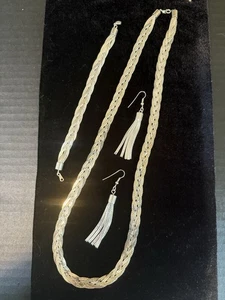 Fischgrät geflochten geflochten 5 Strang Halskette Armband Quaste Ohrringe Neu Lesen - Bild 1 von 7