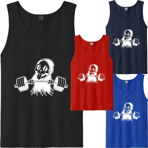 Camiseta sin mangas divertida de terror calavera mudo fiesta de Halloween para hombre regalo de EE. UU. unisex - Imagen 1 de 8