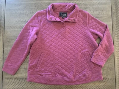 Moderno Pullover XXL de Lona para Mujer Medio Botón Edredón Sudadera Frambuesa / T35 Foto 1 de 4