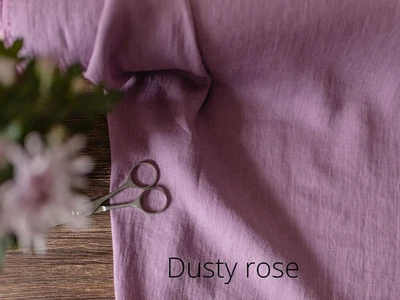 Dusty Rose Linen Fabric by the Yard – Dressmaking, Upholstery, Curtains & Crafts - Image 1 of 4