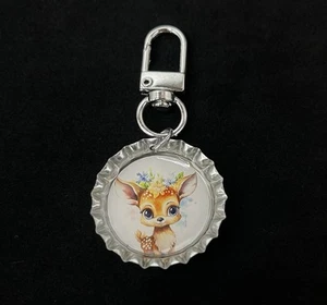Ciervo/Tirador de cremallera/Dije de mochila/Dije de cartera/Llavero/Bebé Animal/Cervatillo - Imagen 1 de 1