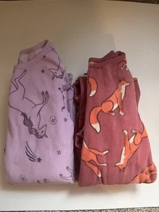 Carters Girls Pajamas Size 6 Fleece Footie Lot Of 2 NWOT Unicorns Foxes - Picture 1 of 6