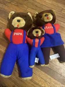 Vintage Three Bears Papa Mama And Baby Beloved Toys Stuffed Animals - Picture 1 of 11