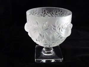 ELIZABETH Vögel im Busch 12265 KRISTALL SOCKELSCHALE VON LALIQUE FRANCE - Bild 1 von 7