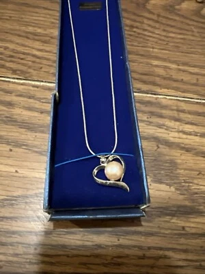 подлинный пресноводный жемчуг ожерелье темный жемчуг в форме сердца 18 «3» exntn - Изображение 1 из 4