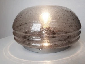 70er Rauchglas Deckenlampe Deckenleuchte Vintage Bubble Glas 80er - Picture 1 of 11