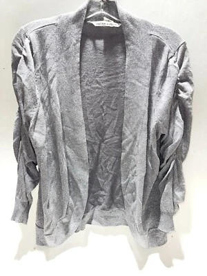 Cárdigan abierto Peter Nygard talla grande plateado brillante metálico Foto 1 de 3