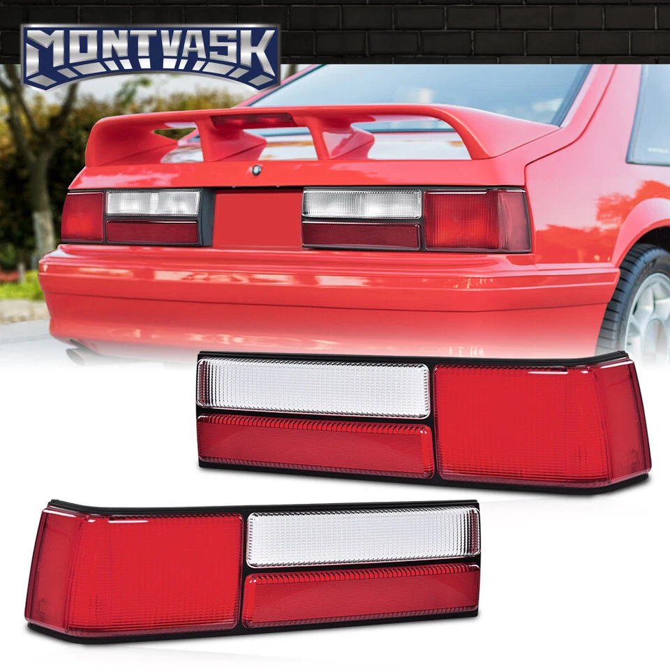 Fit For 87-93 Ford Mustang Taillight Taillamp Lens Left & Right Pair Set Foto 1 de 4