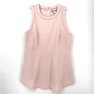 Ava And Viv Sleeveless Blouse Size 1X Top Dusty Rose Pink Peplum Balletcore - Picture 1 of 7