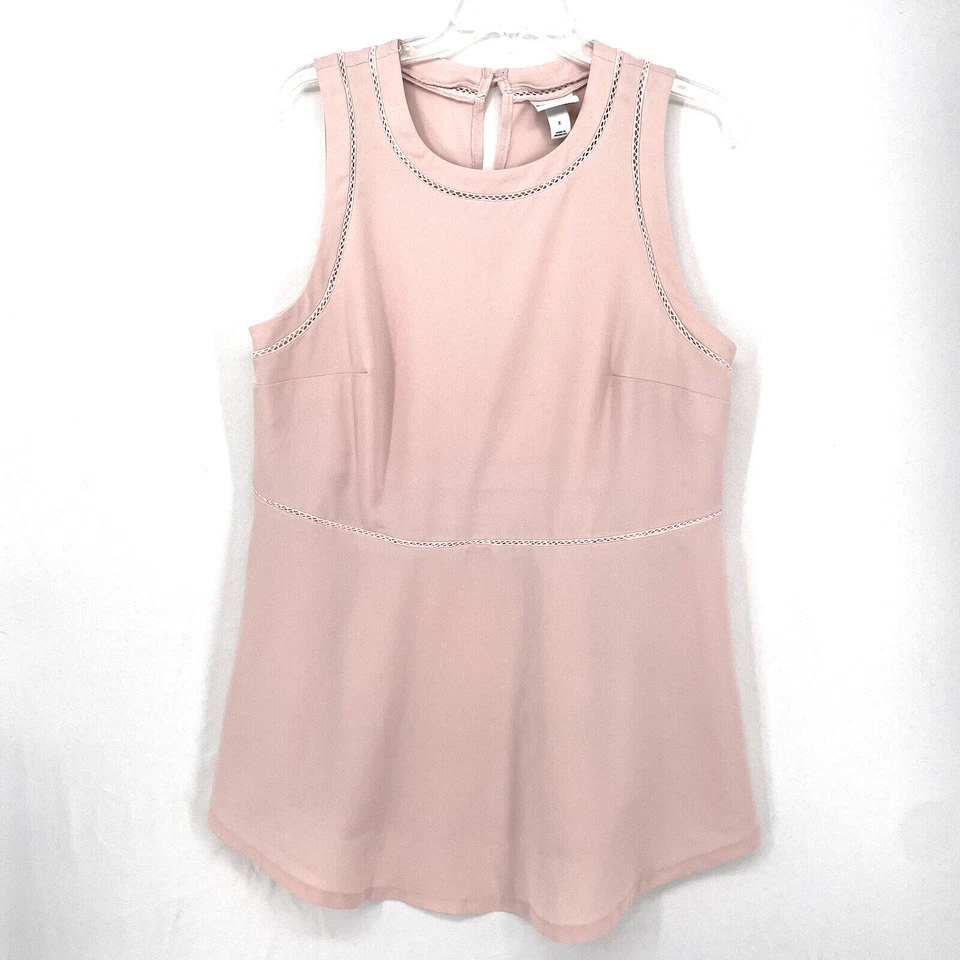 Ava And Viv Sleeveless Blouse Size 1X Top Dusty Rose Pink Peplum Balletcore - Image 1 of 4