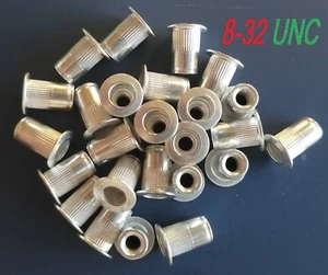Qty. 25 Aluminum Rivet Nut Rivnut Insert Nutsert #8-32 UNC Nuts - Picture 1 of 3