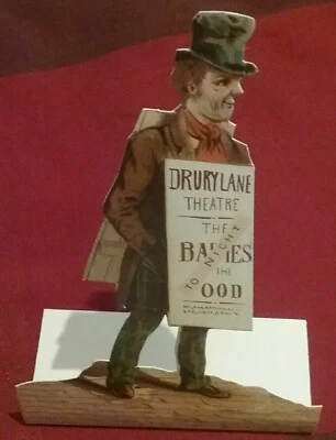 VICTORIAN 3D CARD STAND UP POSTER , DRURY LANE THEATRE ,  VICTORIAN SOUVENIR  - Image 1 of 4