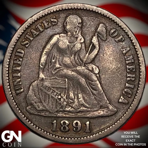 1891 Seated Liberty Dime Q7340 Cover