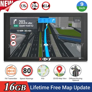 XGODY 9 Zoll LKW PKW GPS Navigationsgerät Auto Navi Sat Bluetooth EU Karte DE - Bild 1 von 16