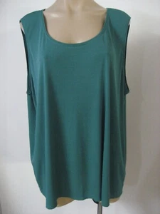 EILEEN FISHER maglia elastica in seta collo scoop canotta plus 2x nuova con etichette $108 - Foto 1 di 6