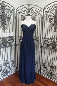 V279 OCCASIONS 5602 SZ 12 NAVY #3839V93A  FORMAL PROM BRIDESMAID  DRESS - Picture 1 of 11