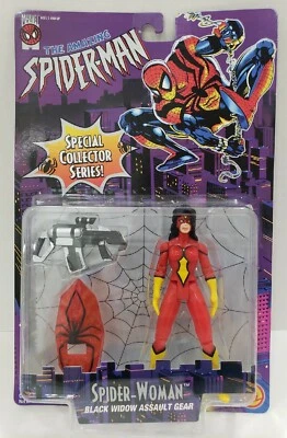 Amazing Spider-Man, Spider-Woman, Black Widow Assault Gear Vintage Novo na embalagem ToyBiz  - Imagem 1 de 4