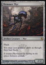 Magic the Gathering MTG Shimmer Myr (129) Mirrodin Besieged   MP