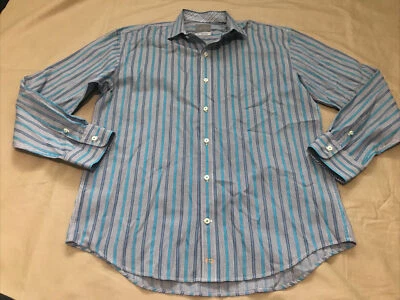 Camisa con botones Thomas Dean para niños jóvenes XL 18-20 azul algodón pima mangas largas Foto 1 de 4