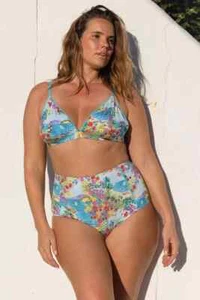 SPELL ~ Capri Bralette Bra + Bloomer High Waist Briefs Swim SET ~ XL BNWT - Picture 1 of 9