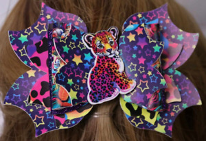 Multicolor Black And Purple Leopard Hair Bow Stacked Handmade Boutique