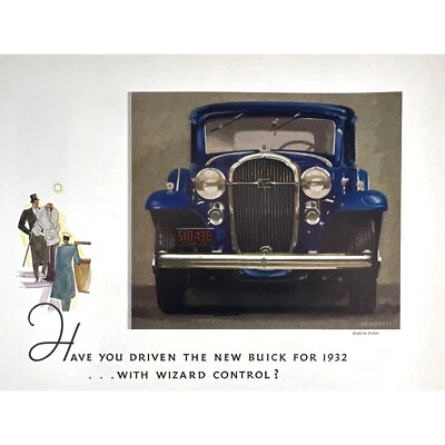 BUICK Eight Motor Car - Original 1932 Full-Page Color Print Ad - Art Deco - Image 1 of 2