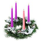 Christmas Advent Wreath Silver Advent Candle Holder with Ornament Ball