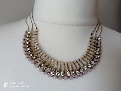 Collar de cuentas transparente brillante/rosa brillante tono dorado Accessorize - 42 cm de largo  Foto 1 de 4