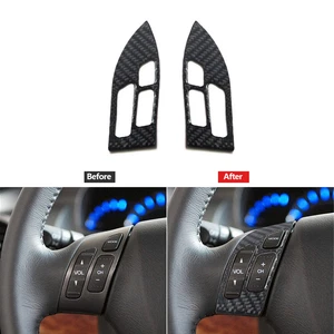 2Pcs Carbon Fiber Steering Wheel Control Cover Trim For Honda Odyssey 2005-2010 - Picture 1 of 12