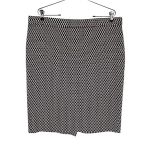 J Crew Pencil Skirt Womens Size 16 Navy Geometric Print Lined Classic Career - Picture 1 of 7