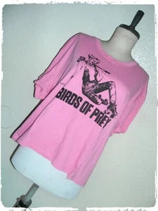 BIRDS OF PREY Pink Margot Robbie Harley Quinn Black Screened Cropped Tee 2X - Picture 1 of 7