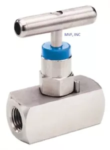 Needle Valve, Mini, 1/4" Female NPT 6,000 PSI Stainless, Metal Seats <549IN05 - Picture 1 of 2