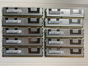 Lot of 10 Samsung 32GB (10x8GB) 2RX4 PC3-8500R Server RAM M393B1K70CHD-CF8 - Picture 1 of 2