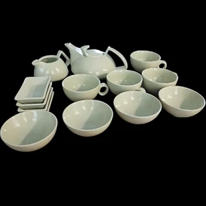 Rosenthal Geschirrset 14 TAC mintgrün Tassen Fingerschalen Teekanne Milchkännchen unvollständig - Bild 1 von 10