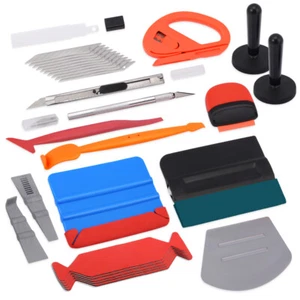 Car Wrap Film Window Tint Installation Scraper Felt Vinyl Squeegee 2 Magnets Kit - Picture 1 of 12