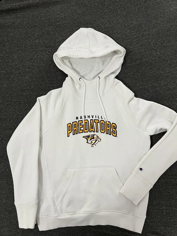 Moletom com capuz branco feminino Nashville Predators Champion médio - Imagem 1 de 1