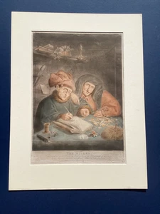 Rare Hand Colored Engraving "The Misers" By J.Boydell 1798 - Picture 1 of 18