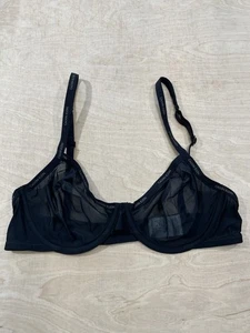 Calvin Klein Unlined Mesh Demi Bra Size 34B Black - Picture 1 of 6