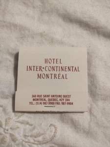 Hotel Intercontinental Montreal Full Unstruck Vintage Matchbook c1980's - Picture 1 of 3