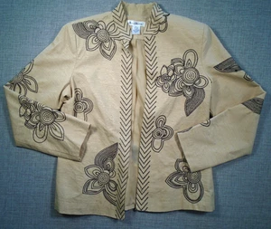 Chaqueta Blazer Susan Bristol Bordada Mediana Floral Ligera 95% Seda - Imagen 1 de 14