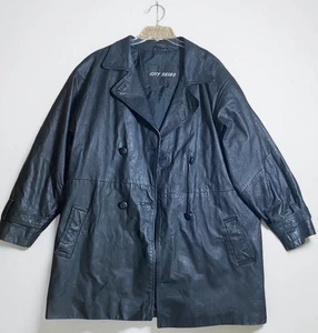 City Skins Vintage Lederjacke Damen Large Schwarz 90er Y2K Oversized - Bild 1 von 10