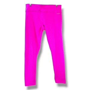 Calvin Klein Performance Hot Pink Ribbed Active Leggings Womens Large Quick Dry  - Picture 1 of 9