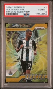 Alexander Isak 2024-25 Panini Prizm Premier League Fractal Gold Prizm /10 PSA 10 - Picture 1 of 2