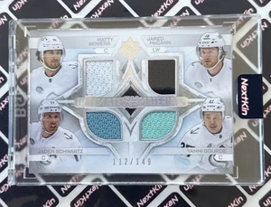 2023-24 Upper Deck Ultimate - Ultimate Quad Materials - Seattle Kraken/149 - Picture 1 of 3