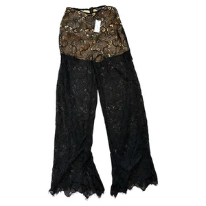 Karen Millen UK 6 Lace Woven Ladies Wide Leg Trousers - Black - BNWT Rrp £130 - Picture 1 of 8