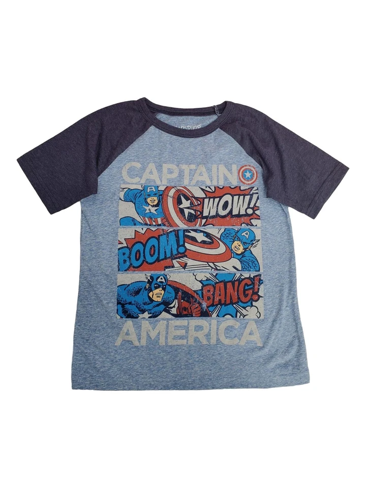 Camiseta Capitán América Niños Azul Manga Corta Superhéroe Camiseta 6 Foto 1 de 1